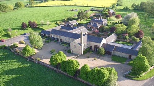 aerial of Water End Barns